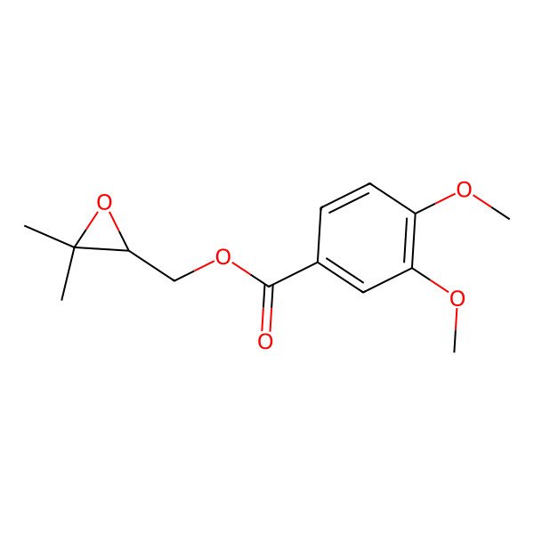 2D Structure of [(2R)-3,3-dimethyloxiran-2-yl]methyl 3,4-dimethoxybenzoate