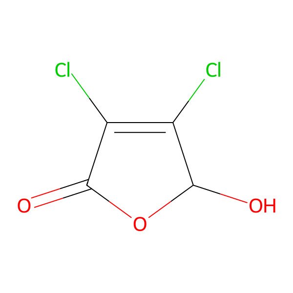 2D Structure of (2R)-3,4-dichloro-2-hydroxy-2H-furan-5-one