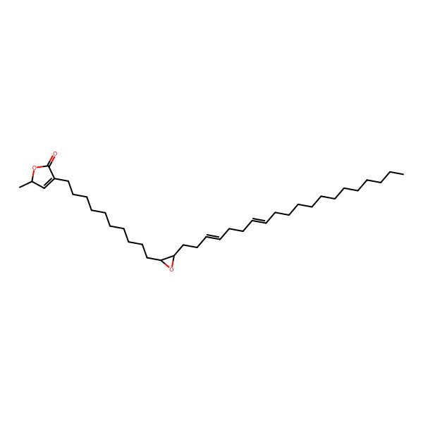 2D Structure of (2R)-4-[10-[(2R,3R)-3-[(3Z,7Z)-icosa-3,7-dienyl]oxiran-2-yl]decyl]-2-methyl-2H-furan-5-one