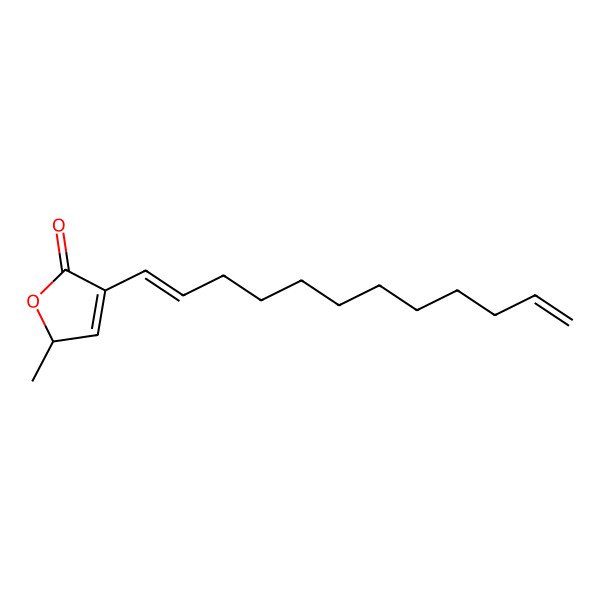 2D Structure of (2R)-4-[(1E)-dodeca-1,11-dienyl]-2-methyl-2H-furan-5-one
