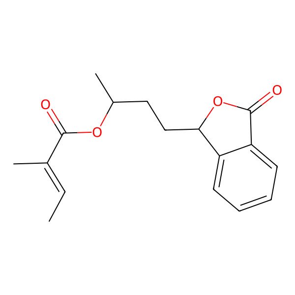 2D Structure of [(2R)-4-[(1S)-3-oxo-1H-2-benzofuran-1-yl]butan-2-yl] (Z)-2-methylbut-2-enoate