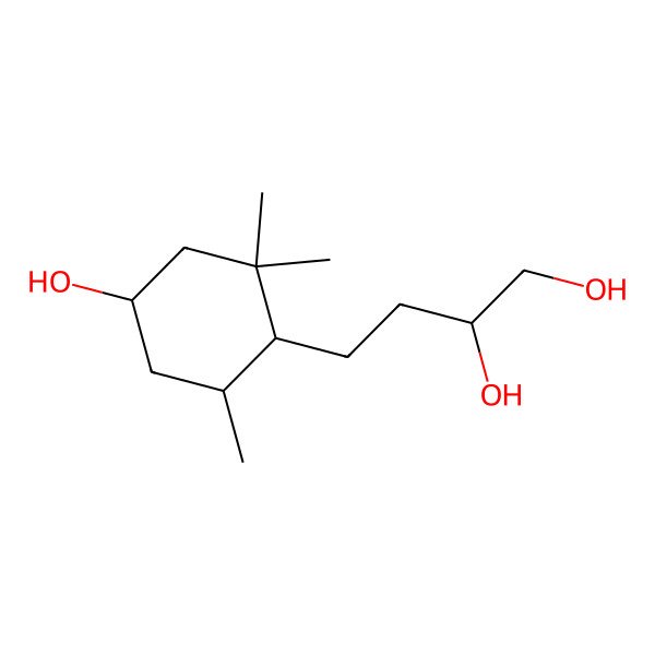 2D Structure of (2R)-4-[(1S,4S,6R)-4-hydroxy-2,2,6-trimethylcyclohexyl]butane-1,2-diol