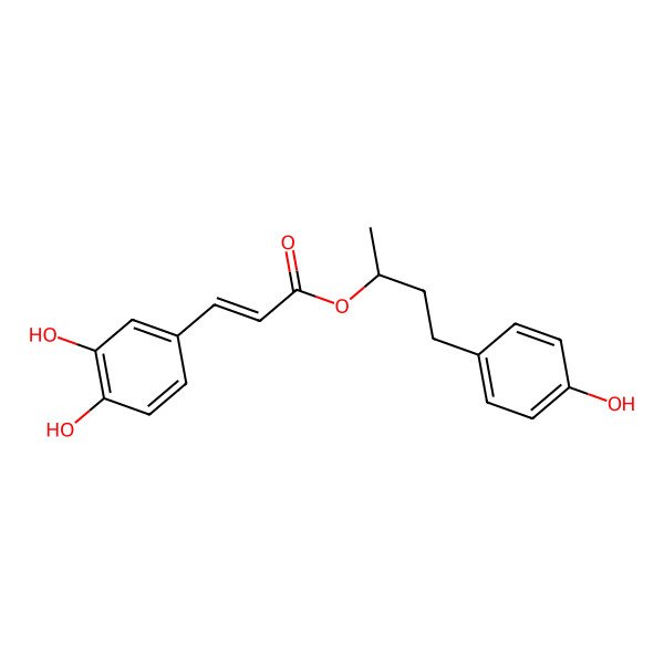 2D Structure of [(2R)-4-(4-hydroxyphenyl)butan-2-yl] (E)-3-(3,4-dihydroxyphenyl)prop-2-enoate
