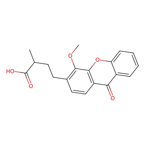 2D Structure of (2R)-4-(4-methoxy-9-oxoxanthen-3-yl)-2-methylbutanoic acid