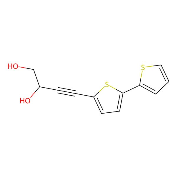 2D Structure of (2R)-4-(5-thiophen-2-ylthiophen-2-yl)but-3-yne-1,2-diol