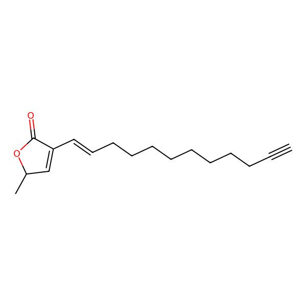 2D Structure of (2R)-4-[(E)-dodec-1-en-11-ynyl]-2-methyl-2H-furan-5-one