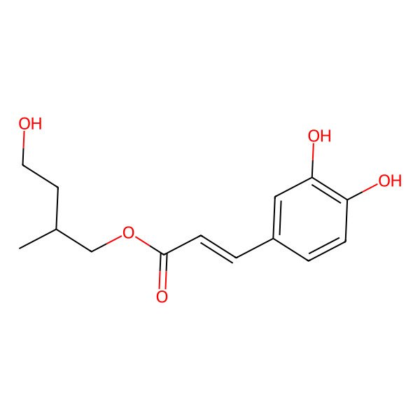 2D Structure of [(2R)-4-hydroxy-2-methylbutyl] (E)-3-(3,4-dihydroxyphenyl)prop-2-enoate