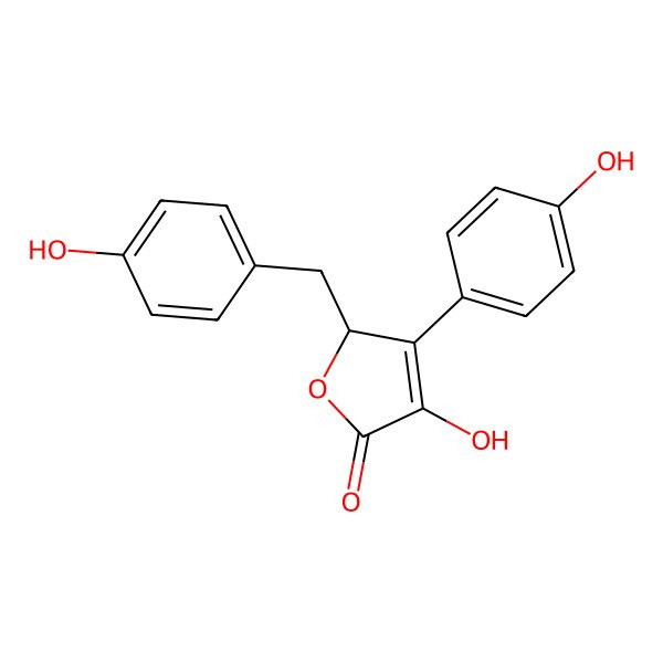 2D Structure of (2R)-4-hydroxy-3-(4-hydroxyphenyl)-2-[(4-hydroxyphenyl)methyl]-2H-furan-5-one