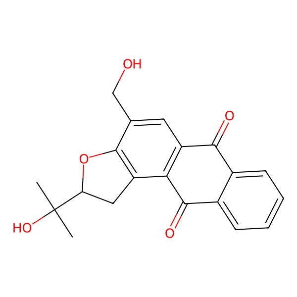 2D Structure of (2R)-4-(hydroxymethyl)-2-(2-hydroxypropan-2-yl)-1,2-dihydronaphtho[3,2-e][1]benzofuran-6,11-dione