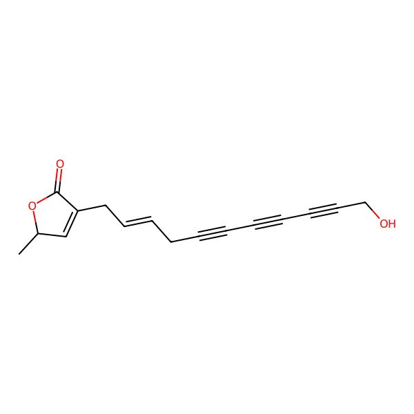 2D Structure of (2R)-4-[(Z)-11-hydroxyundec-2-en-5,7,9-triynyl]-2-methyl-2H-furan-5-one
