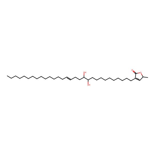 2D Structure of (2R)-4-[(Z,11S,12S)-11,12-dihydroxytriacont-15-enyl]-2-methyl-2H-furan-5-one