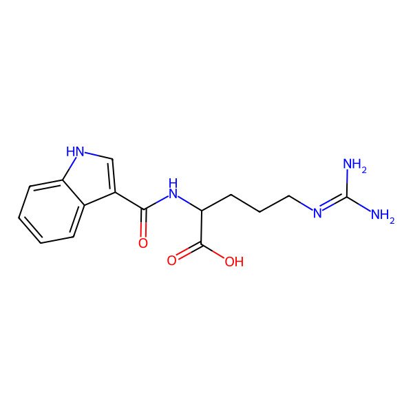 2D Structure of (2R)-5-(diaminomethylideneamino)-2-(1H-indole-3-carbonylamino)pentanoic acid