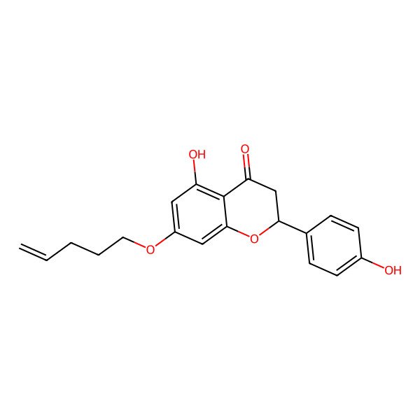 2D Structure of (2R)-5-hydroxy-2-(4-hydroxyphenyl)-7-pent-4-enoxy-2,3-dihydrochromen-4-one