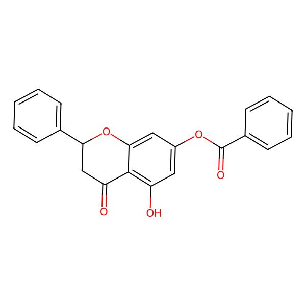 2D Structure of [(2R)-5-hydroxy-4-oxo-2-phenyl-2,3-dihydrochromen-7-yl] benzoate