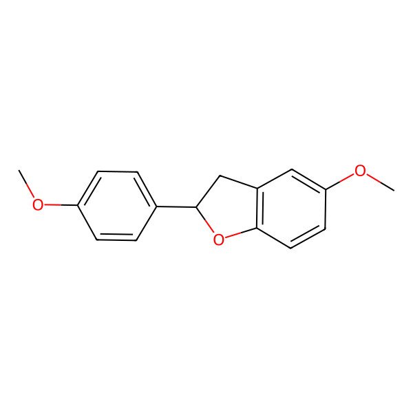 2D Structure of (2R)-5-methoxy-2-(4-methoxyphenyl)-2,3-dihydro-1-benzofuran