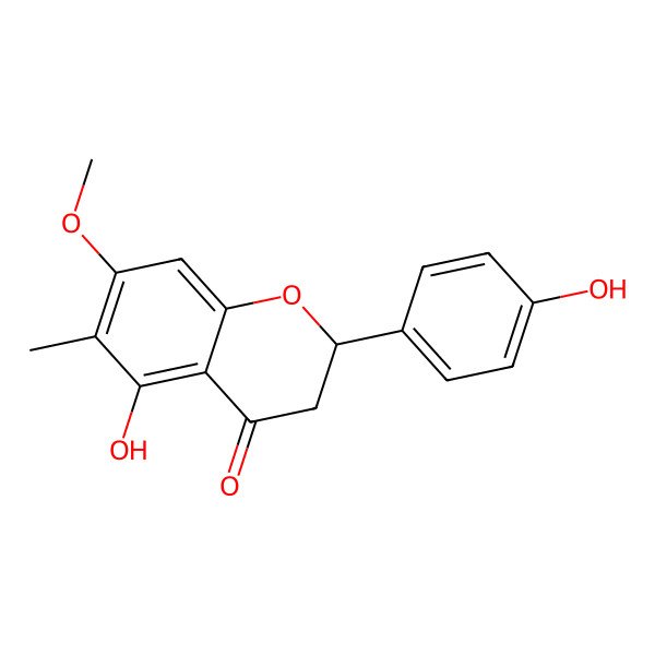 2D Structure of (2R)-5,4'-Dihydroxy-7-methoxy-6-methylflavanone