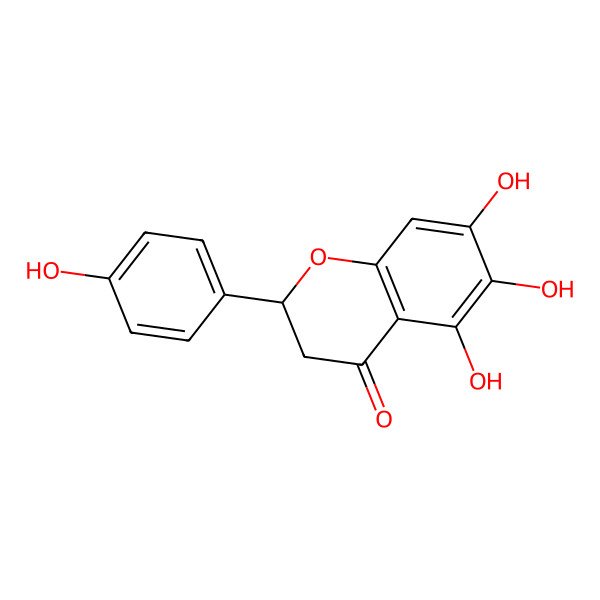 2D Structure of (2R)-5,6,7-trihydroxy-2-(4-hydroxyphenyl)-2,3-dihydrochromen-4-one