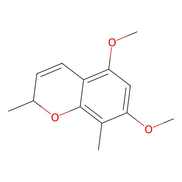 2D Structure of (2R)-5,7-dimethoxy-2,8-dimethyl-2H-chromene