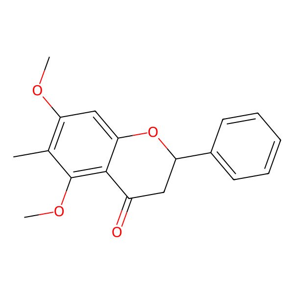2D Structure of (2R)-5,7-dimethoxy-6-methyl-2-phenyl-2,3-dihydrochromen-4-one