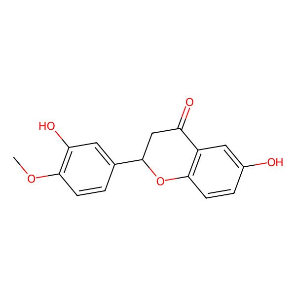 2D Structure of (2R)-6-hydroxy-2-(3-hydroxy-4-methoxyphenyl)-2,3-dihydrochromen-4-one 2D Structure of (2R)-6-hydroxy-2-(3-hydroxy-4-methoxyphenyl)-2,3-dihydrochromen-4-one