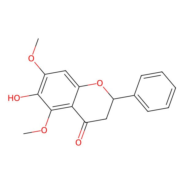 2D Structure of (2R)-6-hydroxy-5,7-dimethoxy-2-phenyl-2,3-dihydrochromen-4-one