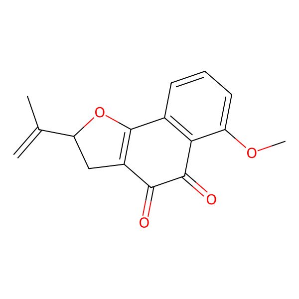 2D Structure of (2R)-6-methoxy-2-prop-1-en-2-yl-2,3-dihydrobenzo[g][1]benzofuran-4,5-dione
