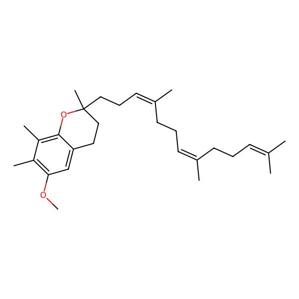 2D Structure of (2R)-6-methoxy-2,7,8-trimethyl-2-(4,8,12-trimethyltrideca-3,7,11-trienyl)-3,4-dihydrochromene