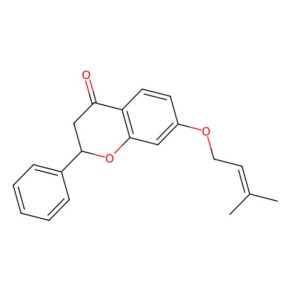 2D Structure of (2R)-7-(3-methylbut-2-enoxy)-2-phenyl-2,3-dihydrochromen-4-one