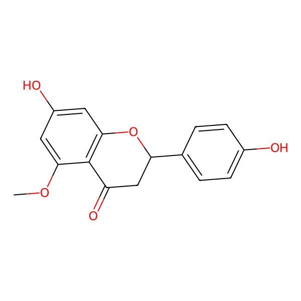 2D Structure of (2R)-7-hydroxy-2-(4-hydroxyphenyl)-5-methoxy-2,3-dihydrochromen-4-one