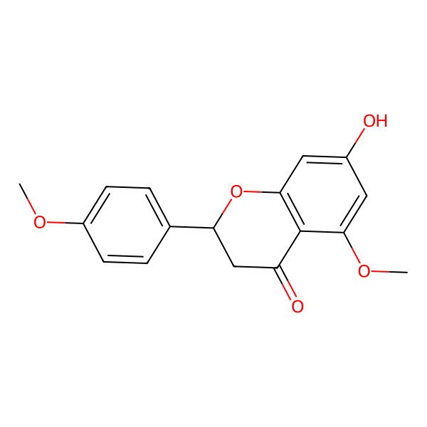 2D Structure of (2R)-7-hydroxy-5-methoxy-2-(4-methoxyphenyl)-2,3-dihydrochromen-4-one