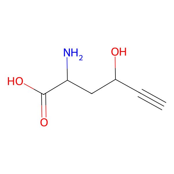 2D Structure of 2R-amino-4S-hydroxy-5-hexynoic acid