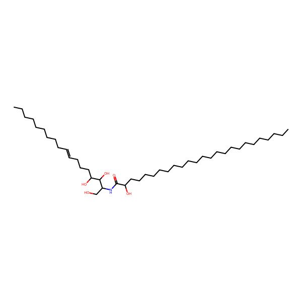 2D Structure of (2R)-N-[(1S,2S,3R,7E)-2,3-Dihydroxy-1-(hydroxymethyl)-7-heptadecen-1-yl]-2-hydroxypentacosanamide