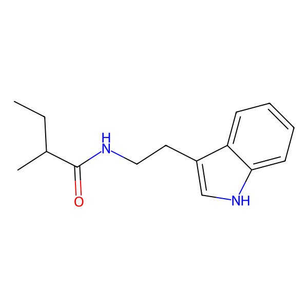 2D Structure of (2R)-N-[2-(1H-indol-3-yl)ethyl]-2-methylbutanamide