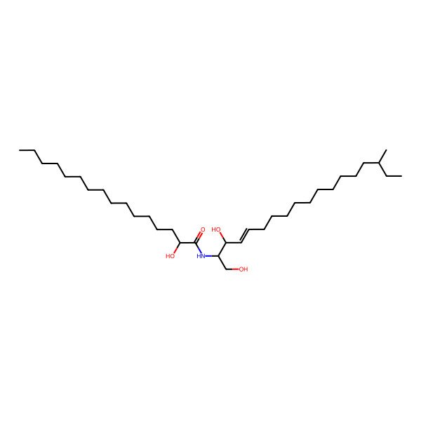 2D Structure of (2R)-N-[(E,2S,3R,16R)-1,3-dihydroxy-16-methyloctadec-4-en-2-yl]-2-hydroxyhexadecanamide