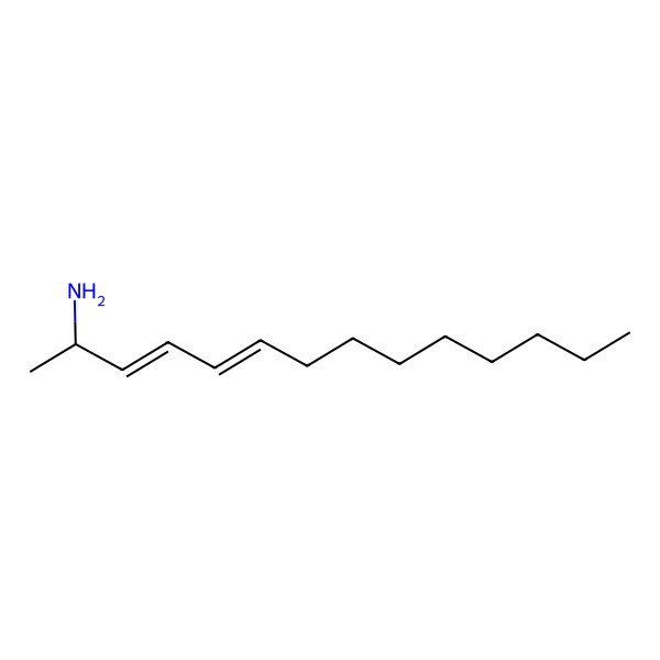 2D Structure of (2R)-tetradeca-3,5-dien-2-amine