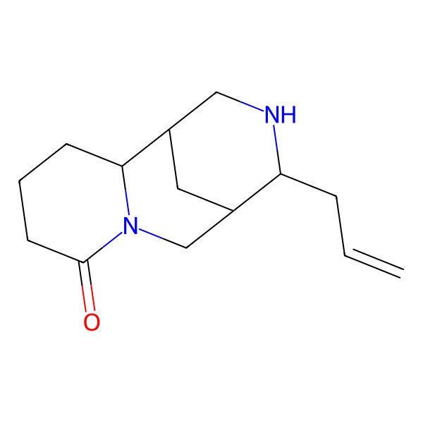 2D Structure of (2R,10S)-10-prop-2-enyl-7,11-diazatricyclo[7.3.1.02,7]tridecan-6-one