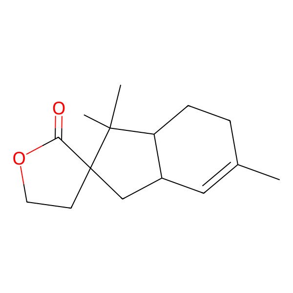 2D Structure of (2R,3aR,7aS)-3,3,6-trimethylspiro[3a,4,5,7a-tetrahydro-1H-indene-2,3'-oxolane]-2'-one