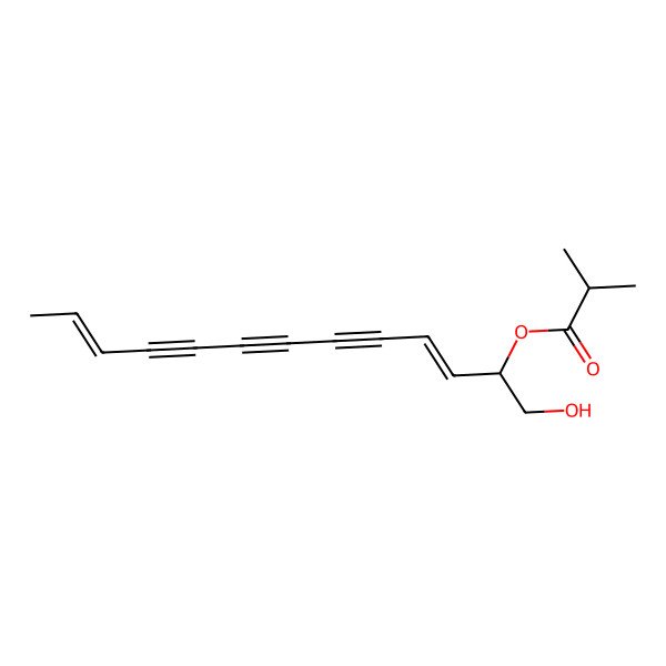 2D Structure of [(2R,3E,11E)-1-hydroxytrideca-3,11-dien-5,7,9-triyn-2-yl] 2-methylpropanoate