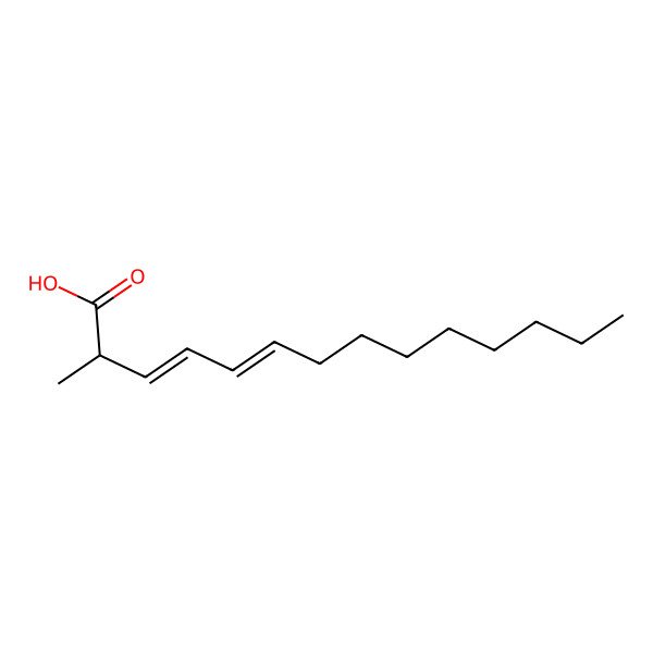 2D Structure of (2R,3E,5E)-2-methyltetradeca-3,5-dienoic acid