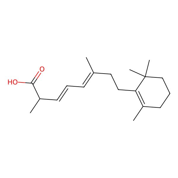 2D Structure of (2R,3E,5E)-2,6-dimethyl-8-(2,6,6-trimethylcyclohexen-1-yl)octa-3,5-dienoic acid