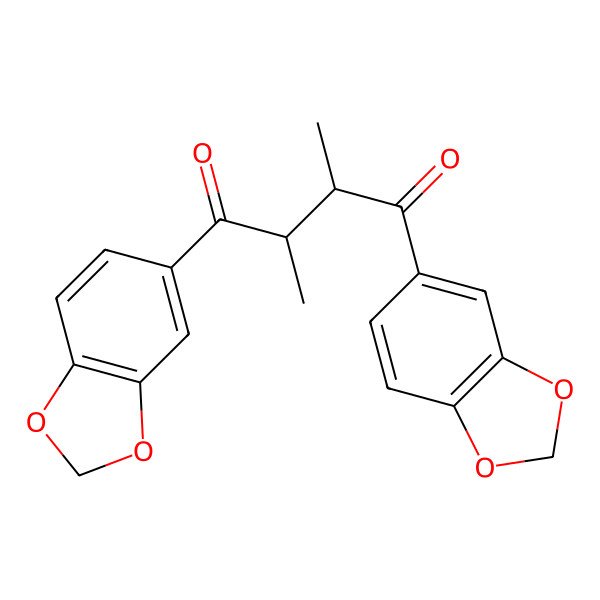 2D Structure of (2R,3R)-1,4-bis(1,3-benzodioxol-5-yl)-2,3-dimethylbutane-1,4-dione