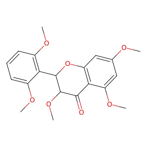 2D Structure of (2R,3R)-2-(2,6-dimethoxyphenyl)-3,5,7-trimethoxy-2,3-dihydrochromen-4-one
