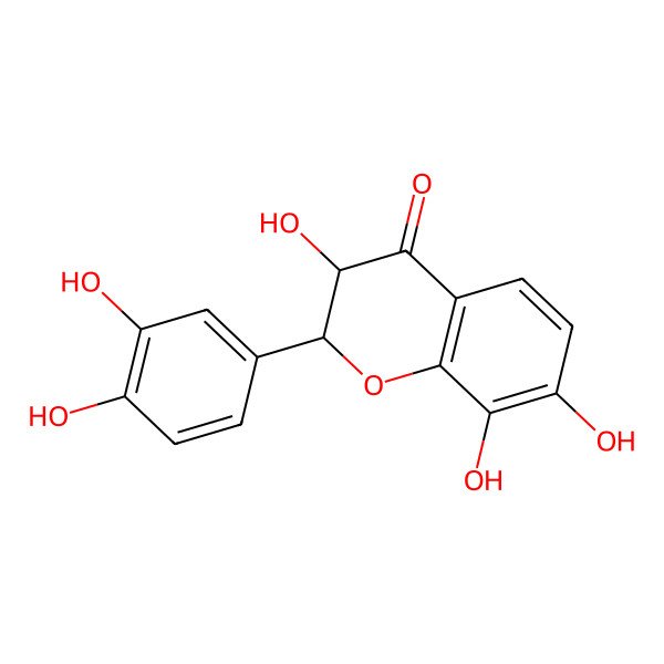 2D Structure of (2R,3R)-2-(3,4-dihydroxyphenyl)-3,7,8-trihydroxy-2,3-dihydrochromen-4-one