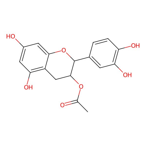 2D Structure of [(2R,3R)-2-(3,4-dihydroxyphenyl)-5,7-dihydroxy-3,4-dihydro-2H-chromen-3-yl] acetate