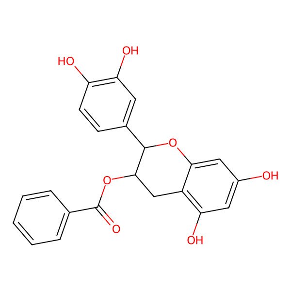 2D Structure of [(2R,3R)-2-(3,4-dihydroxyphenyl)-5,7-dihydroxy-chroman-3-yl] benzoate