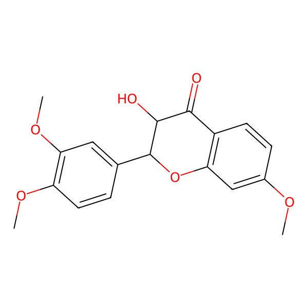 2D Structure of (2R,3R)-2-(3,4-dimethoxyphenyl)-3-hydroxy-7-methoxy-2,3-dihydrochromen-4-one