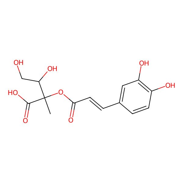 2D Structure of (2R,3R)-2-[(E)-3-(3,4-dihydroxyphenyl)prop-2-enoyl]oxy-3,4-dihydroxy-2-methylbutanoic acid