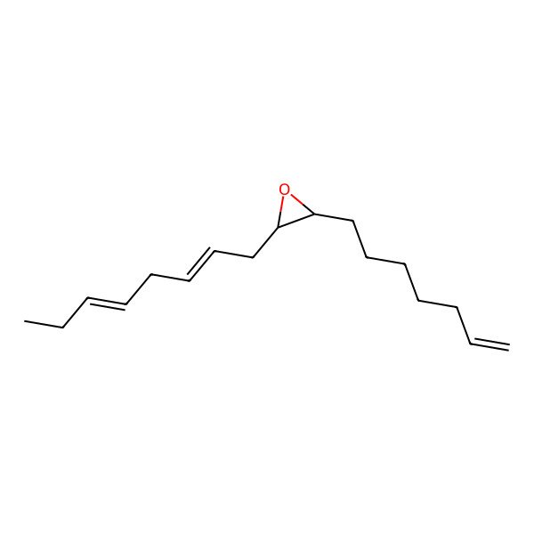 2D Structure of (2R,3R)-2-hept-6-enyl-3-[(2Z,5Z)-octa-2,5-dienyl]oxirane