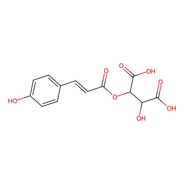 2D Structure of (2R,3R)-2-hydroxy-3-[(Z)-3-(4-hydroxyphenyl)prop-2-enoyl]oxybutanedioic acid