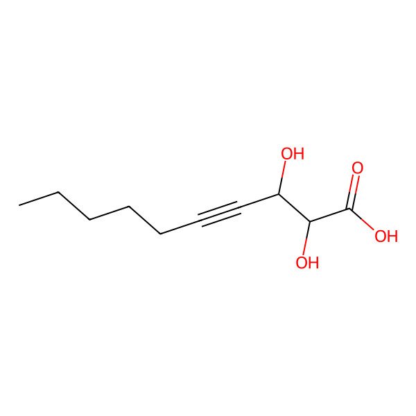 2D Structure of (2R,3R)-2,3-dihydroxydec-4-ynoic acid
